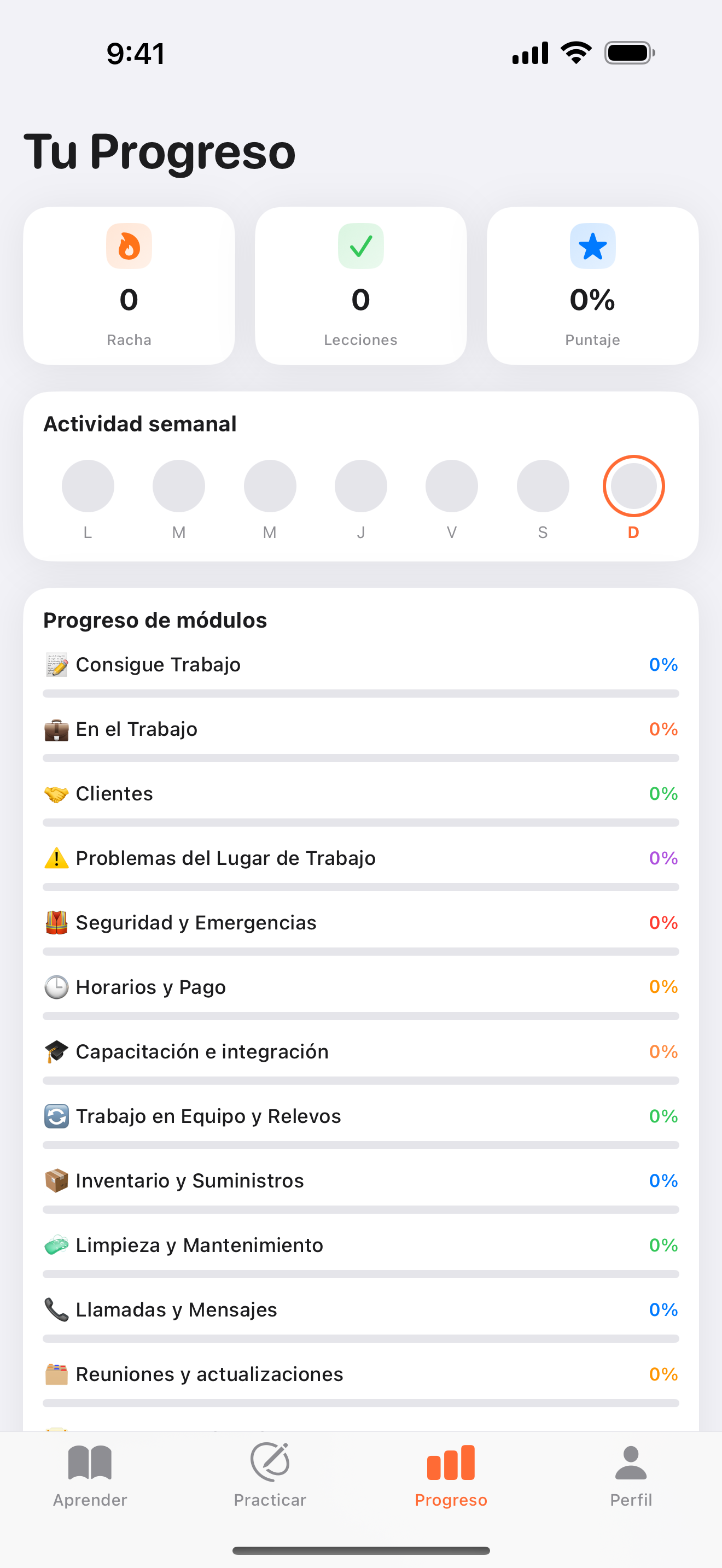 Progress tracking